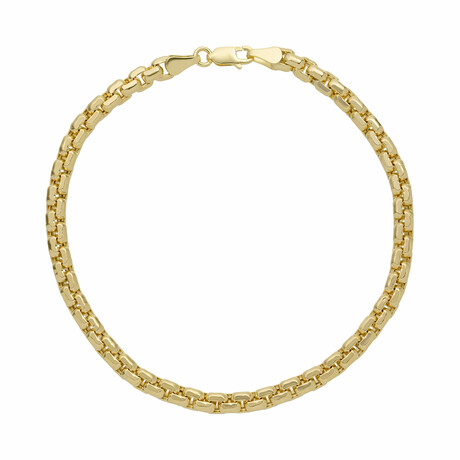 Round Box Bracelet 10k Semi-Solid Gold // 5mm (8")