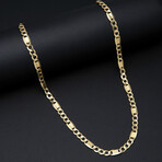 Men's Mariner Bar Curb Link Chain 14k Gold // 22"