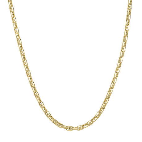 Puffed Anchor Mariner Link Chain Necklace 14k Gold // 5mm (20")