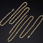 Puffed Anchor Mariner Link Chain Necklace 14k Gold // 4.5mm (20")