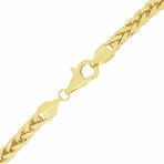 Diamond Cut Round Wheat Bracelet 14k Semi-Solid Gold // 4mm // 8"