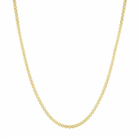 Round Box Link Chain Necklace 10K Gold // 2.5mm (18")