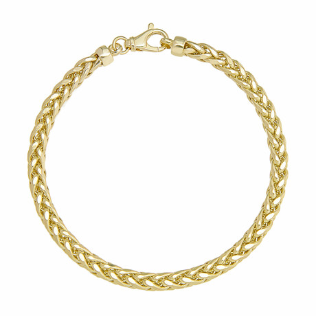 Diamond Cut Round Wheat Bracelet 14k Semi-Solid Gold // 5.3mm // 8.75"