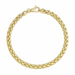 Diamond Cut Round Wheat Bracelet 14k Semi-Solid Gold // 5.3mm // 8.75"