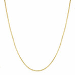 Round Box Link Chain Necklace 10K Gold // 2mm (16")