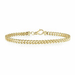 Square Franco Bracelet 14k Semi-Solid Gold // 4.5mm // 8.75"