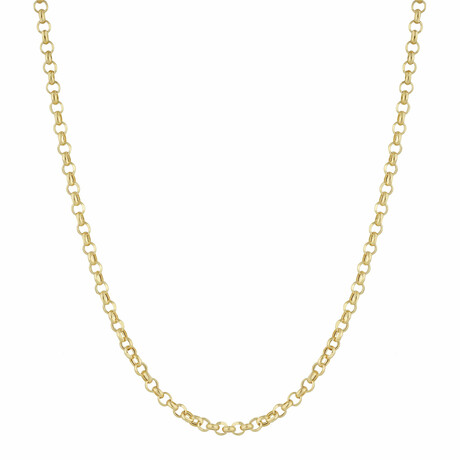 Diamond Cut Rolo Link Chain Necklace 10k Gold // 4mm (20")