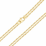 Men's Railroad Italian Necklace 14k Gold // 20"