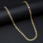 Men's Railroad Italian Necklace 14k Gold // 20"