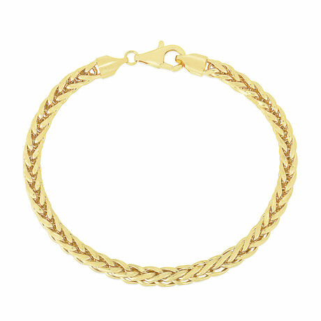 Diamond Cut Round Wheat Bracelet 14k Semi-Solid Gold // 4mm // 8"