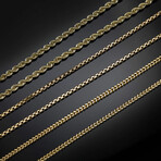 Round Box Link Chain Necklace 10K Gold // 2.5mm (18")