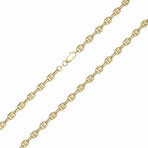 Puffed Anchor Mariner Link Chain Necklace 14k Gold // 5mm (20")