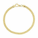 Square Franco Bracelet 14k Semi-Solid Gold // 4.5mm // 8.75"