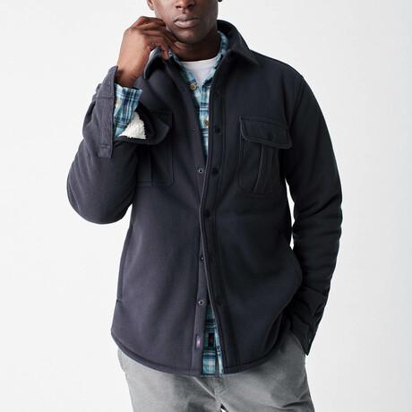 Sherpa Lined Shirt  // Washed Black (XS)