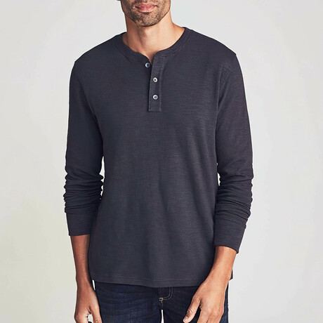 Slub Cotton Henley // Graphite (XS)