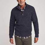 Cashmere 1/4 Button // Deep Navy Marl (XS)