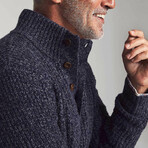 Cashmere 1/4 Button // Deep Navy Marl (XS)