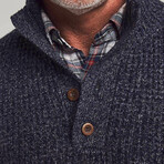 Cashmere 1/4 Button // Deep Navy Marl (XS)