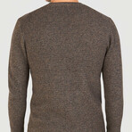 Cashmere Wool Waffle Crew // Walnut Melange (XS)