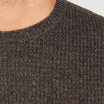 Cashmere Wool Waffle Crew // Walnut Melange (XS)