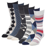 Splay Rhomb Crew Socks // Pack of 6