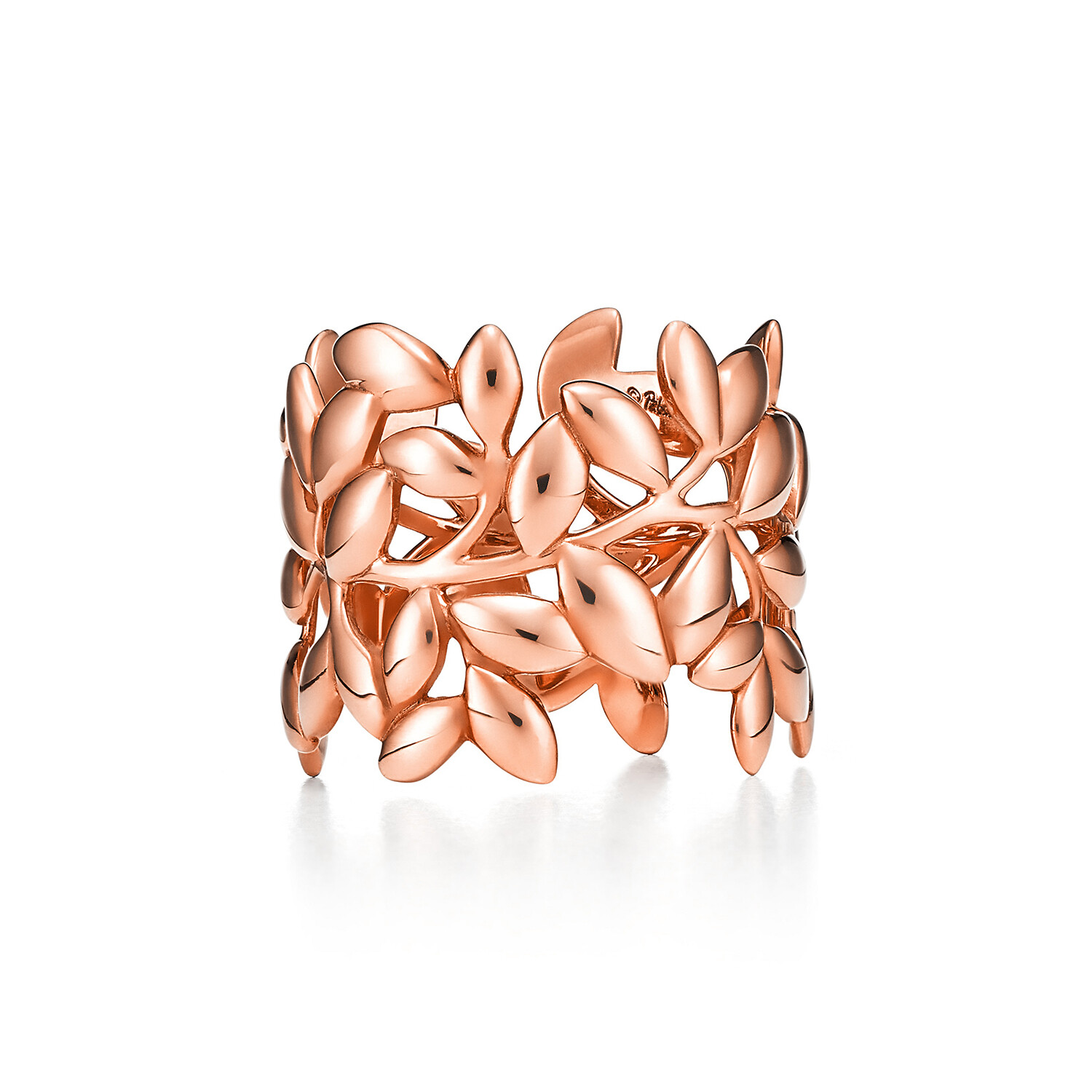 18k Rose Gold Olive Leaf Band Ring // Ring Size 5 // Store Display