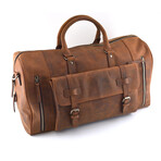 Leather Duffel Bag + Weekend Luggage Bag // Brown