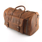 Leather Duffel Bag + Weekend Luggage Bag // Brown