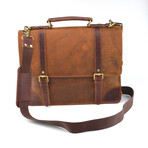 Everyday Designer Laptop Satchel Leather Bag // 15"// Tan