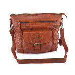 Vintage Messenger Bag // Cognac