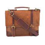 Everyday Designer Laptop Satchel Leather Bag // 15"// Tan