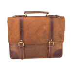 Everyday Designer Laptop Satchel Leather Bag // 15"// Tan