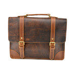 Everyday Designer Laptop Satchel Leather Bag // 15"// Brown