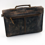 Buffalo Leather Briefcase // 15" // Vintage Brown