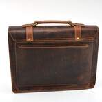 Everyday Designer Laptop Satchel Leather Bag // 15"// Brown