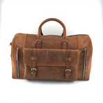 Leather Duffel Bag + Weekend Luggage Bag // Brown