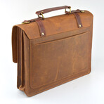 Everyday Designer Laptop Satchel Leather Bag // 15"// Tan