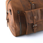 Leather Duffel Bag + Weekend Luggage Bag // Brown