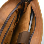 Full Grain Leather Messenger Bag // 15"// Tan
