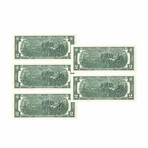 2013 $2 Federal Reserve Note // Sequential Set of 5 Star Notes // Choice Crisp Uncirculated // Deluxe Collector's Pouch