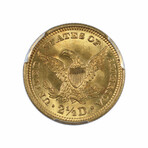 1905 $2.5 Liberty Head Gold Piece // PCGS Certified MS65 // Wood Presentation Box