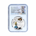 2021 Colorized Alice's Adventures In Wonderland 1 oz Silver Coin // Great Britain // NGC Certified PF70 Ultra Cameo First Release // Box w/COA