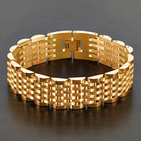 Gold Plated Stainless Steel Link Bracelet // 8.25"