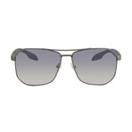 Men's Linea Rossa Steel Pillow Shaped Aviator Sunglasses // Gunmetal + Azure + Silver