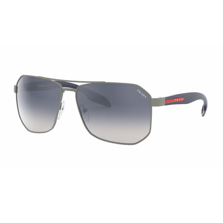 Men's Linea Rossa Steel Pillow Shaped Aviator Sunglasses // Gunmetal + Azure + Silver