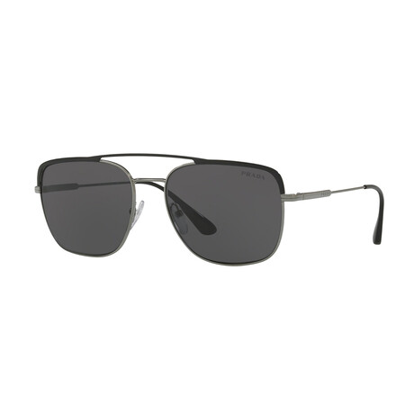 Men's Conceptual Square Sunglasses // Black + Gunmetal + Gray