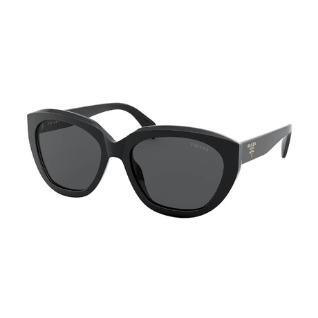 Women's Oval Sunglasses // Black + Dark Gray
