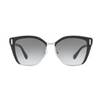 Women's Catwalk Square Sunglasses // Black + Silver + Gray
