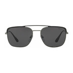 Men's Conceptual Square Sunglasses // Black + Gunmetal + Gray