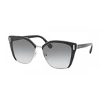 Women's Catwalk Square Sunglasses // Black + Silver + Gray